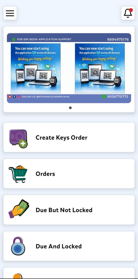 EMI Book on-device payment schedule